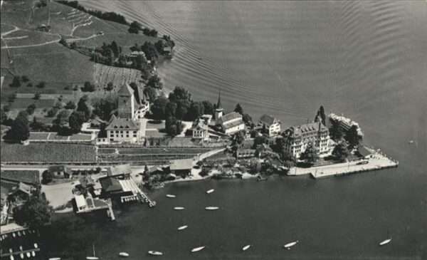 Spiez BE [Stempelabschlag] Fliegeraufnahme Hotel