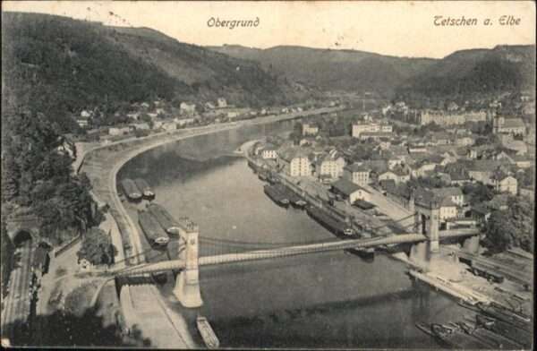 Tetschen-Bodenbach Boehmen Obergrund Elbe Brücke