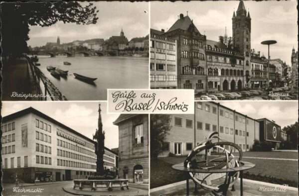 Basel BS Fischmarkt Messehalle Rathaus Rhein