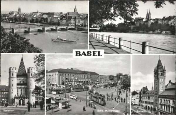 Basel BS Spalentor Rathaus Mustermesse Brücke Sc