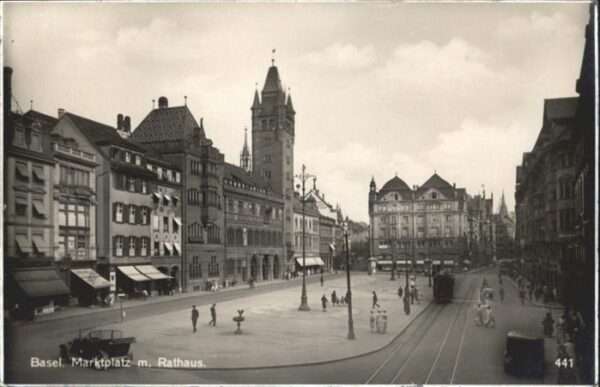 Basel BS Marktplatz Rathaus Strassenbahn