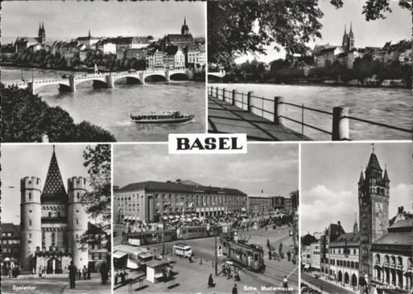 Basel BS Spalentor Rathaus Brücke Mustermesse