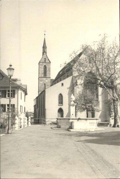 Basel BS [Hanschriftlich] Kirche Brunnen