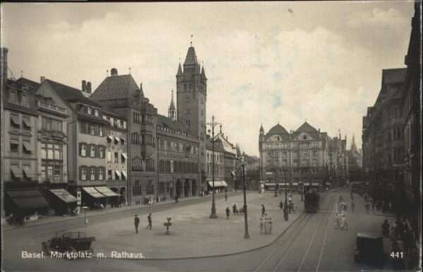 Basel BS Marktplatz Rathaus  Strassenbahn