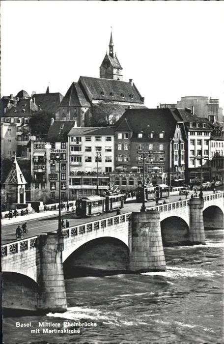 Basel BS Mittlere Rheinbrücke Martins Kirche Str