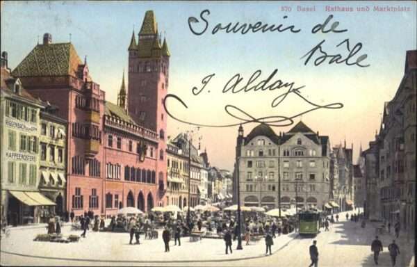 Basel BS Rathaus Marktplatz Strassenbahn