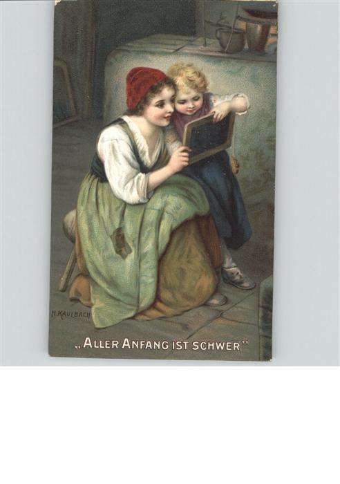 Kaulbach Hermann Schultafel Aller Anfang ist schwer