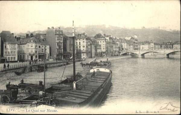 Liege Luettich Brücke Schiff