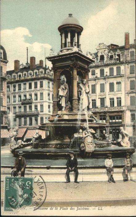 Lyon France Brunnen Place des Jacobins
