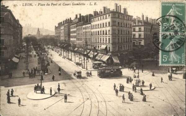 Lyon France place du Pont Strassenbahn