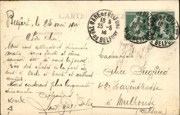 Belfort Alsace [Handschriftlich] – Bild 2