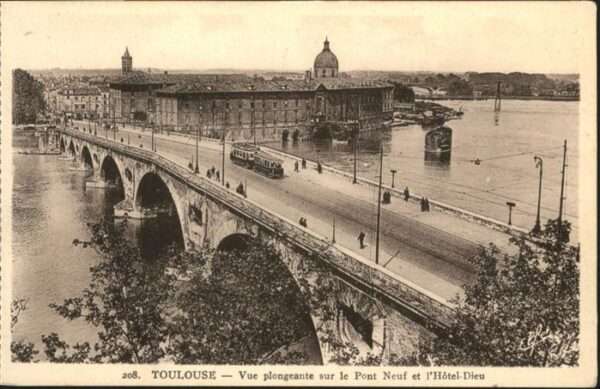 Toulouse Haute-Garonne Pont Neuf Hotel Dieu Strassenbahn