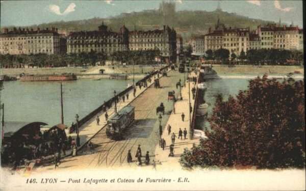 Lyon France Pont Lafayette Strassenbahn