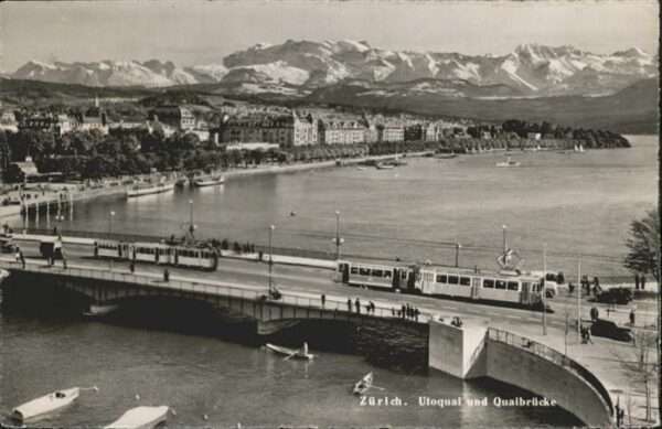 Zuerich Utoquai Quaibrücke Strassenbahn