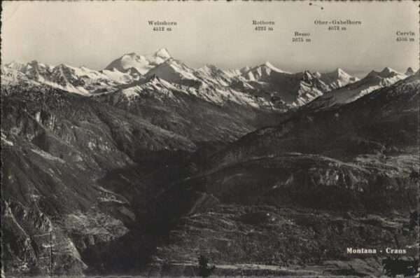 Montana Weisshorn Rothorn Gabelhorn Cervin