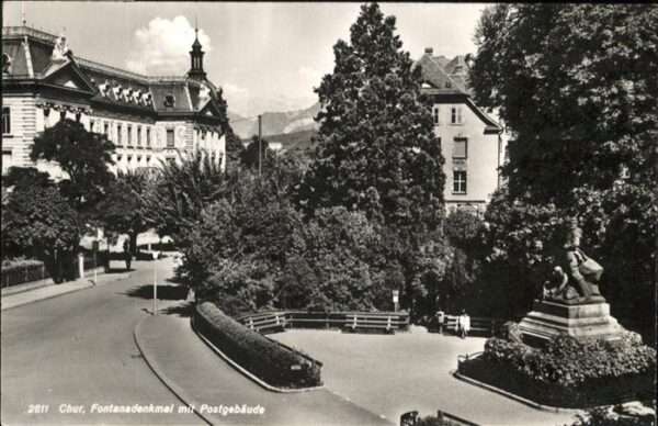 Chur GR Fontana Denkmal  Postgebäude