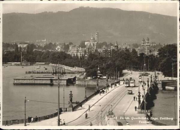 Zuerich Quaibrücke Uetliberg Tonhalle Strassenb