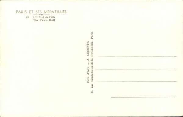 Paris Ses Merveilles Hotel de Ville Tawn Hall – Bild 2