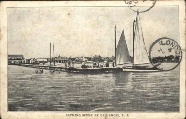 Bay Shore New York Bathing Scene