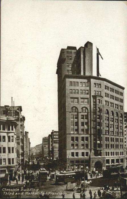 San Francisco California Chronicle Building Kutsche  Strassenbah