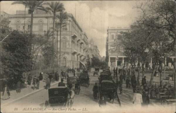 Alexandria Alexandrie Aegypten Rue Cherif Pacha Kutsche