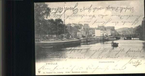 Zwolle Overijssel Diezerpoortenbrug Schiff