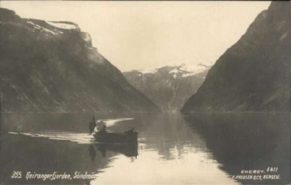 Norge Norwegen Geirangerfjorden Söndmär Boot
