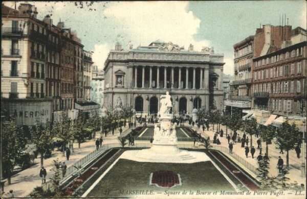 Marseille Bouches-du-Rhone Square Bourse Monument Pierre Puget