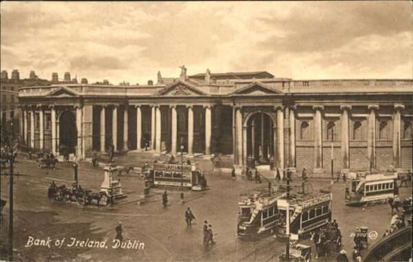 Dublin Ireland Bank of Ireland Strassenbahn Kutsche