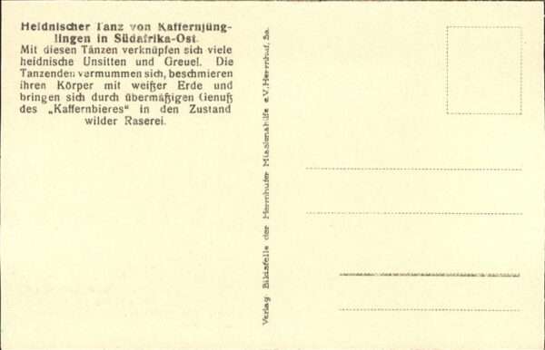Suedafrika Heidnischer Tanz Kaffernjünglingen – Bild 2
