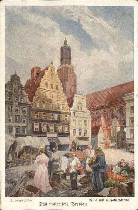 Breslau Niederschlesien Elisabeth Kirche Künstler Langer