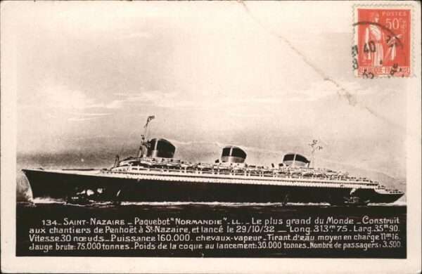 Dampfer Oceanliner Saint-Nazaire Paquebot Normandie