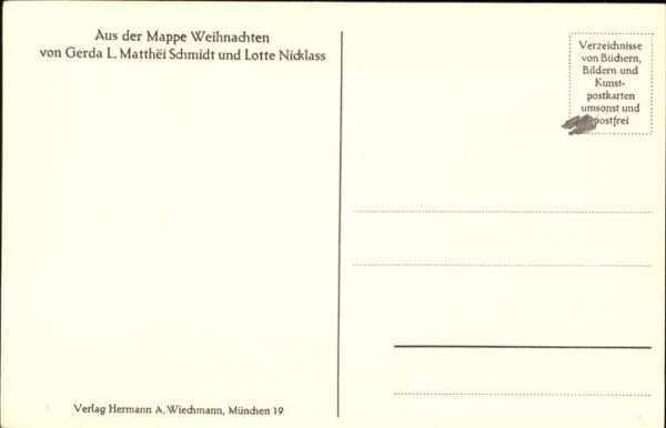 Scherenschnitt Schattenbildkarte Künstler Gerda Luise Matthei Schmidt Ch – Bild 2