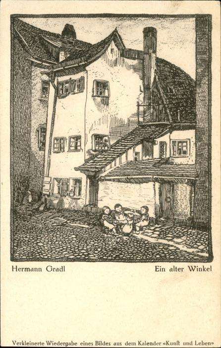Kuenstlerkarte Hermann Gradl Winkel Kinder