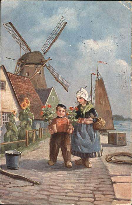 Trachten Holland Mühle Angel Sonnenblumen