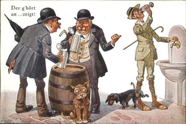 Bier Hunde Fass Krug Dackel Künstler Schlemo