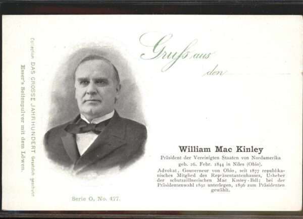 Politiker Präsident William Mac Kinley