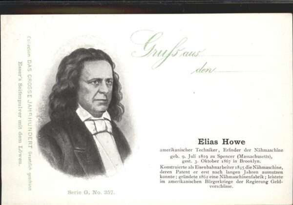 Persoenlichkeiten Elias Howe Techniker Nähmaschine