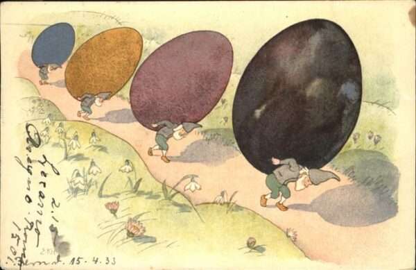 Zwerge Dwarfs Nains Ostereier