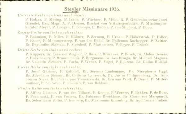Steyl Niederlande Missionare 1936 – Bild 2