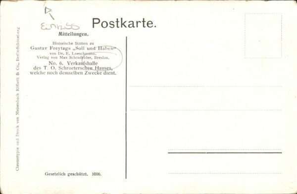 Breslau Niederschlesien Schroetersches Haus
Verkaufshalle – Bild 2