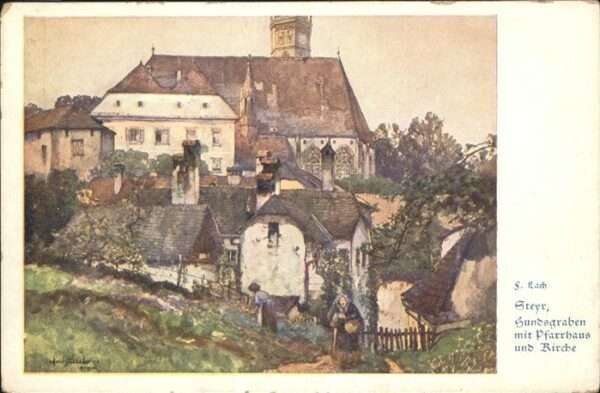 Steyr Enns Oberoesterreich Hundsgraben Pfarrhaus Kirche Künstler L