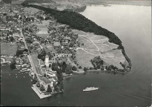 Spiez BE Thunersee Fliegeraufnahme