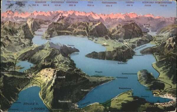 Luzern LU Landkarte Vierwaldstättersee