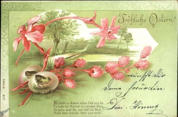 Ostern Easter Paques Blumen Vers