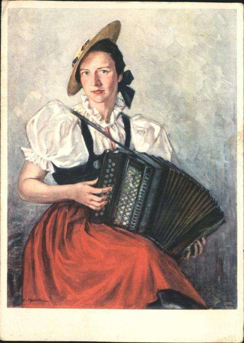 Akkordeon Tracht Frau Luzern