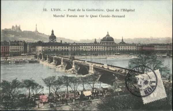 Lyon France Lyon Pont Guillotiere Quai Hospital Mar