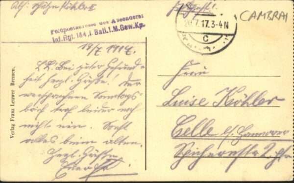 Cambrai [handschriftlich] Rathausplatz – Bild 2