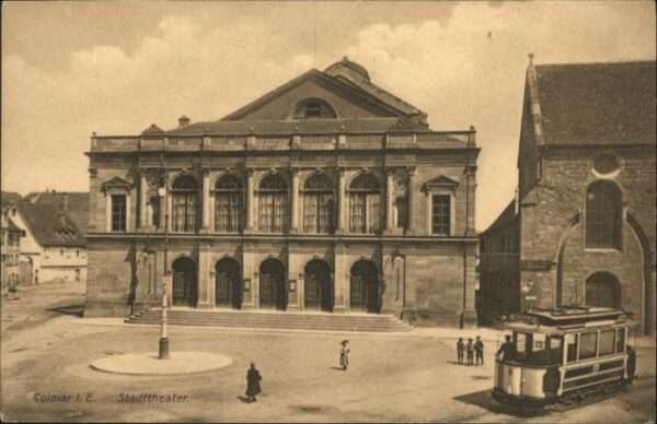 Colmar Haut Rhin Elsass Colmar Theater Strassenbahn