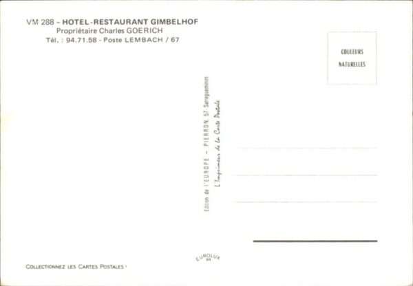 Lembach Bas Rhin Elsass Lembach Hotel Restaurant Gimbelhof – Bild 2